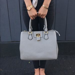 Large Gray Satchel Purse